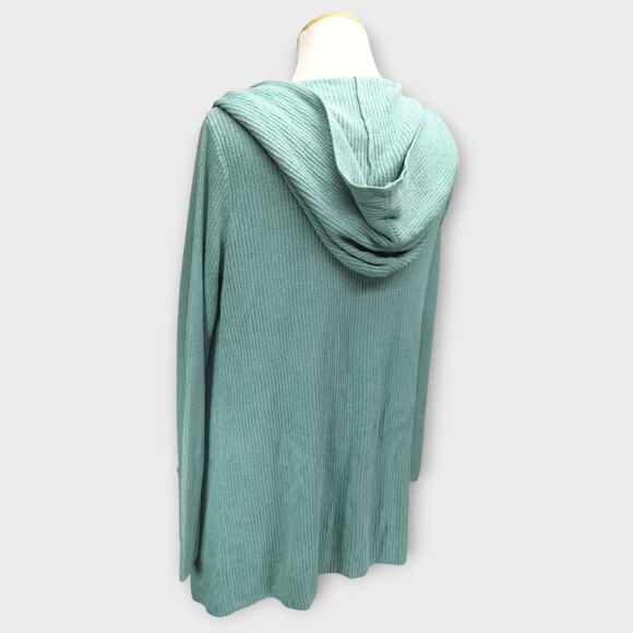 Womens Barefoot Dreams Green Soft Hooded Open Front Cardigan With Pockets Small - Picture 6 of 6